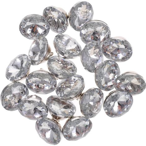 Lot de 20 Boutons en Cristal de Diamant pour Canapé et Tête de Lit, Bordures Lisses et Surface Brillante, pour Bricolage et Décoration de Meubles (1/5)