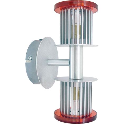 Lampada da parete Lampada da parete Lampada da corridoio Lampada da bagno Lampada da camera da letto Lampada da soggiorno, su e giù 2 lampadine, vetro argento arancione, 2x prese G9, DxH 12x22 cm