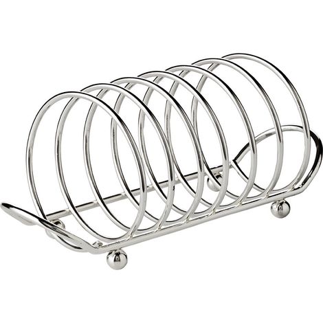 Porte-Toast en Métal Argenté Support pour 6 Tranches de Pain Grillé 22 cm - PANGIVO (1/5)