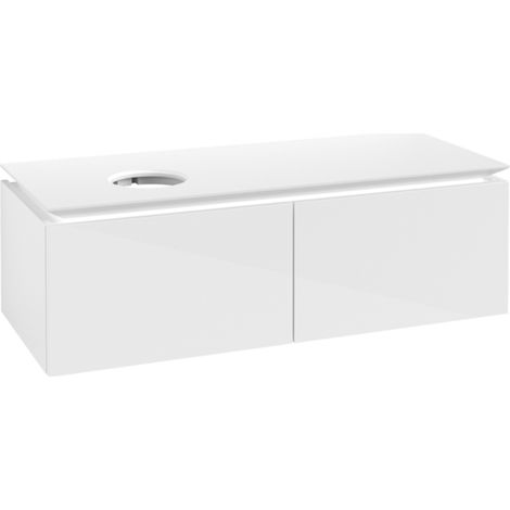 Lavabo VB US Legato 1200x380x500mm, 2 tiroirs extractibles, vasque à gauche, blanc brillant (1/2)