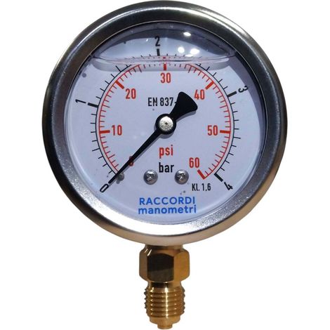 Manómetro radial de baja presión MG1-63, 4 bar, rosca de 1/4". (1/5)