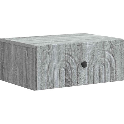 Wandmontierter Nachttisch Graues Sonoma 49 x 34,5 x 20 cm vidaXL
