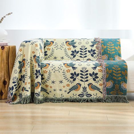 Weiche & atmungsaktive Sofadecke — Universelle Sofahusse — Ganzjährige Sofadecke im Landhausstil (200 x 230 cm) (1/5)