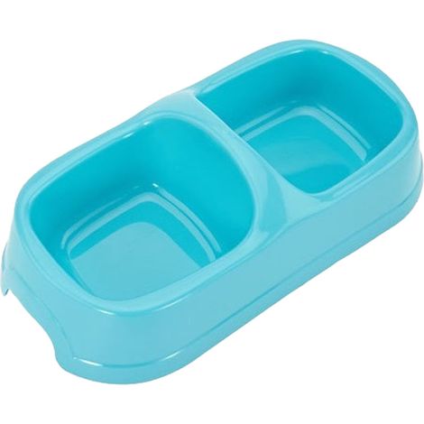 Gamelle double pour chien et chat en acier inoxydable et plastique alimentaire, design ergonomique anti-basculement (1/5)