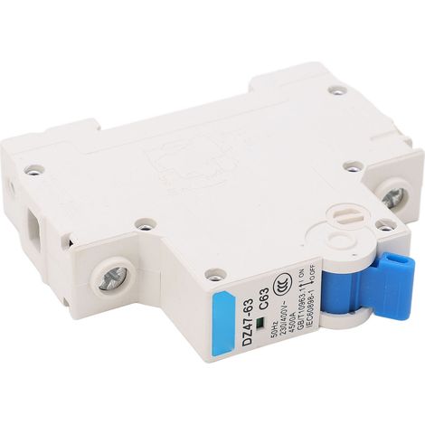 Disjoncteur miniature (unipolaire) pour montage sur rail DIN, pouvoir de coupure de 4500 A, 230 V CA, 400 V, 63 A (1/5)