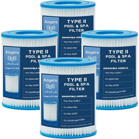 Lot de 4 filtres Taille 2 pour 58383 - pour Filtre de Piscine pour 58383 (1/5)