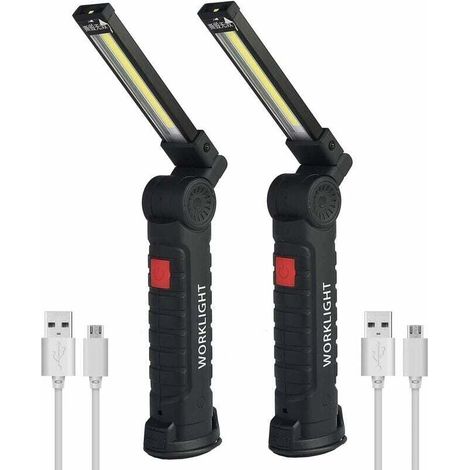 COB-Arbeitsleuchte, wiederaufladbare LED-Arbeitsleuchte, COB-Werkstattleuchte, Taschenlampe, LED-Arbeitsleuchte mit Magnetfuß, Inspektionsleuchte für Wandern und Camping (1/5)