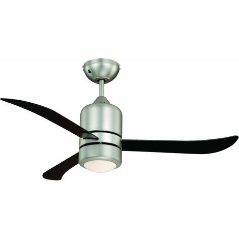 Ventilatore da soffitto AireRyder Loft con illuminazione e telecomando, nichel satinato, pale nere, 112 cm (1/5)