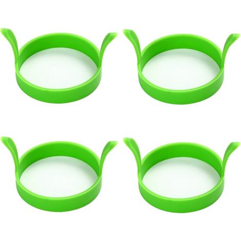 Lot de 4 moules à omelettes ronds en silicone - Vert (1/5)