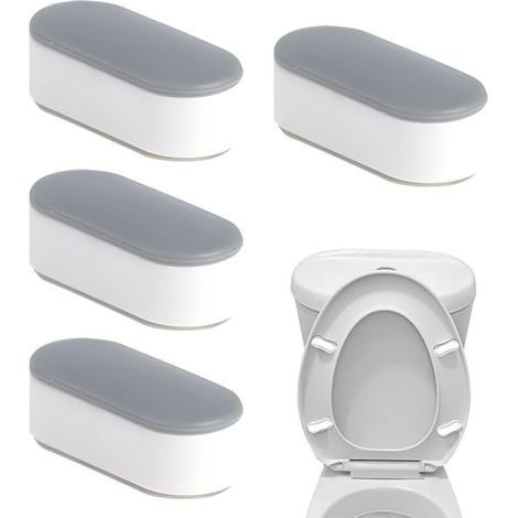 Lot de 4 Tampons Adhésifs Universels pour Abattant WC Amortisseurs de Couvercle de Toilette (1/5)