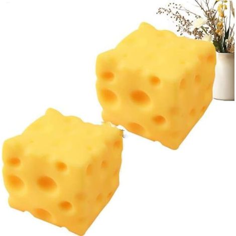 Balles anti-stress en forme de fromage - balles anti-stress fromage - adultes et enfants - balles extensibles en forme de fromage - écoliers et élèves (1/3)
