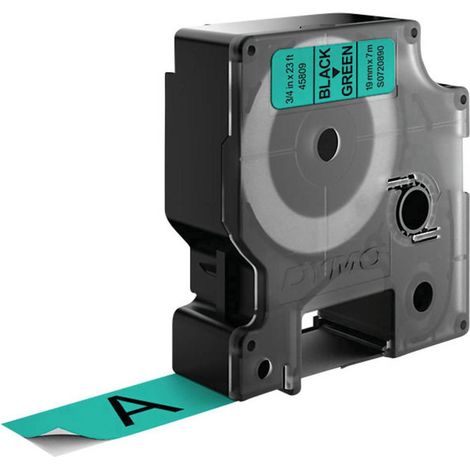 Dymo D1 nastro etichettatura nero e verde 19 mm x 7 m