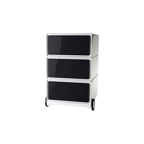 Buck rodante easyBox®  3 cajones  blanco / negro