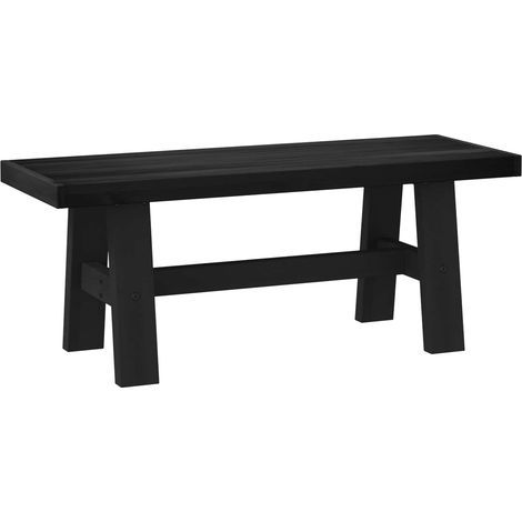 vidaXL Dining Bench NOAIN 120 x 41 x 45 cm Solid Pine Wood Black