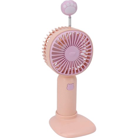Ventilateur portable mini rechargeable par USB avec base pour intérieur et extérieur rose (1/5)