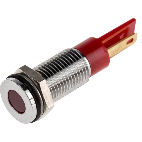 Voyant LED lumineux Rouge RS PRO, dia. 8mm, 12V c.c., IP67 ( Prix pour 1 ) (1/2)