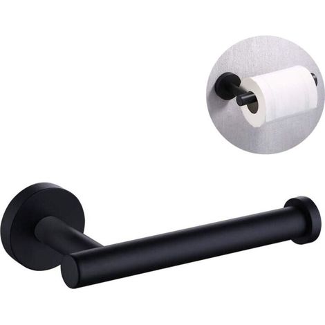Stainless Steel Toilet Paper Holder, Semi-Open Toilet Paper Dispenser, Wall Mounted Round for Bathroom and Kitchen-Black