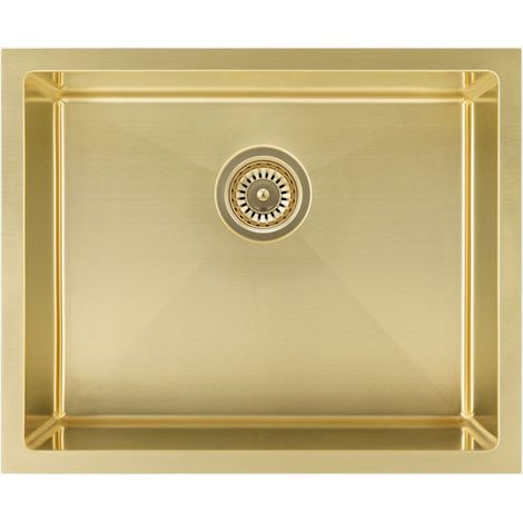 Lavello da cucina singolo 550 mm - ottone spazzolato - Ohia