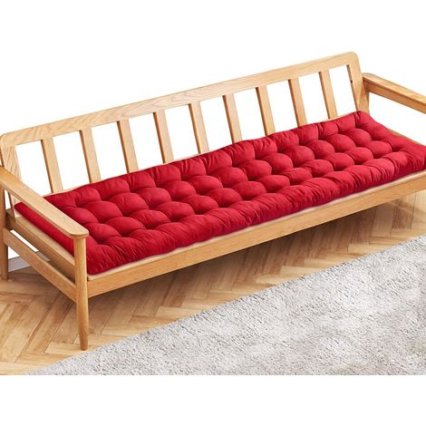 Coussin Banc Jardin Rouge, Coussin Chaise Jardin 2/3 Places Coussin Chaise balançoire Porche Banc Coussin siège Tapis Meubles Longue terrasse 120 x 48 cm (Rouge) (1/5)
