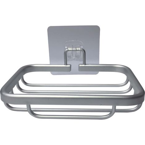 Porte Savon Mural Adhésif "Filaire" 14cm Chrome (1/2)