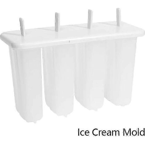 Moules à glace de 63 à 66 cm, lot de 4 moules à sucettes glacées, machine à glaçons, bac à glaçons, réutilisable, avec bâtonnets et couvercles, ustensiles de cuisine, été, 50 bâtonnets de sucettes gla (1/5)
