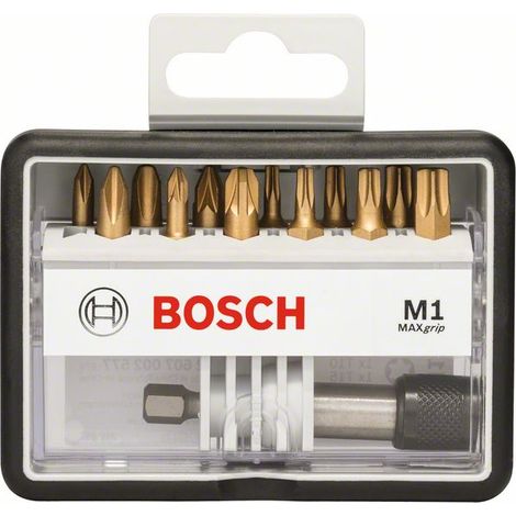 Set 12+1 Robust Line M Max Grip 25 embouts de tournevis BOSCH 2607002577