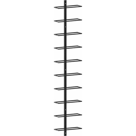 Maison Exclusive - Wand-Weinregal für 10 Flaschen Schwarz Metall