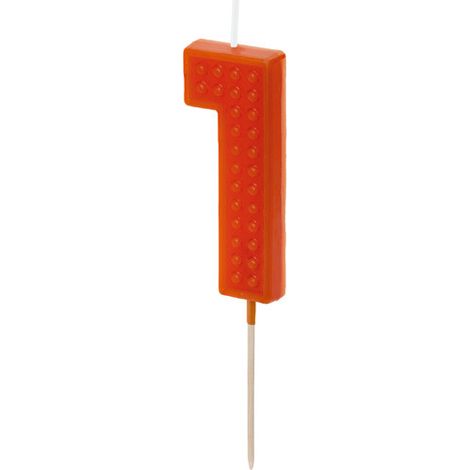 Candelina di compleanno Numero 1, 6 cm, rossa (1 scatola / 24 pz.) (1/3)