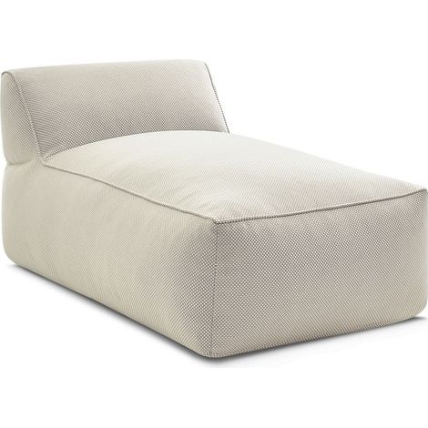 BOBOCHIC - Méridienne sans accoudoir pour canapé de jardin modulable RIVIERA tissu chiné Beige (1/5)