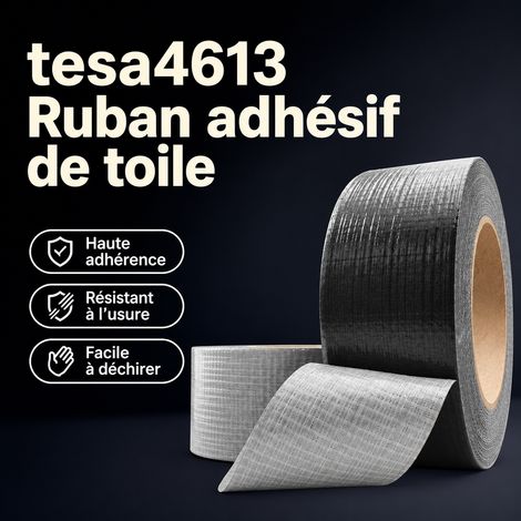 Ruban adhésif toilé modèle 4613 noir 48 mm étanchéité tuyauterie réparation fixation 1 g – Livraison gratuite (1/5)