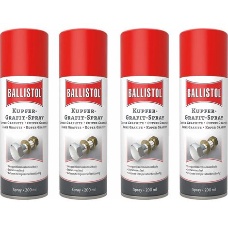 BALLISTOL Spray cuivre-graphite, 200 ml, 4 pièces