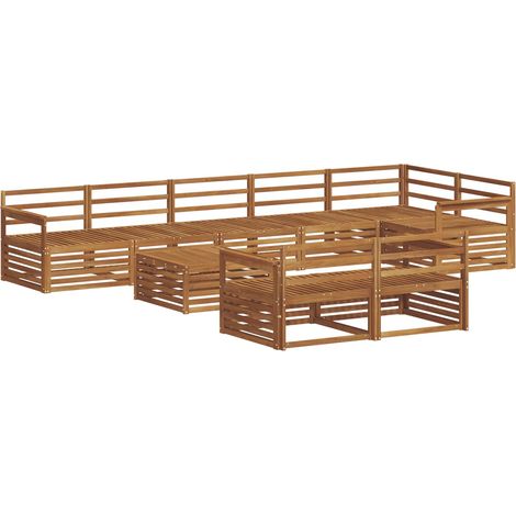 Outdoor Sofa Set 9 pcs Natural Solid Acacia Wood vidaXL (1/5)
