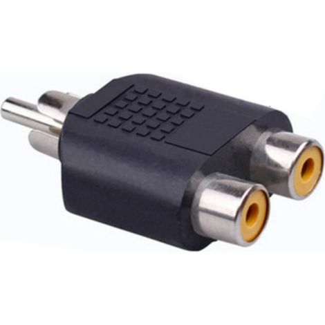 1 pièce adaptateur RCA 1 mâle vers 2 femelles RCA connecteur phono mâle câble AV vidéo Y adaptateur convertisseur RCA pour microphones, mélangeurs audio et appareils (1/2)