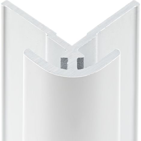 Profilé d'angle extérieur pour panneau mural de douche, DécoDesign, Schulte, Blanc, 210 cm