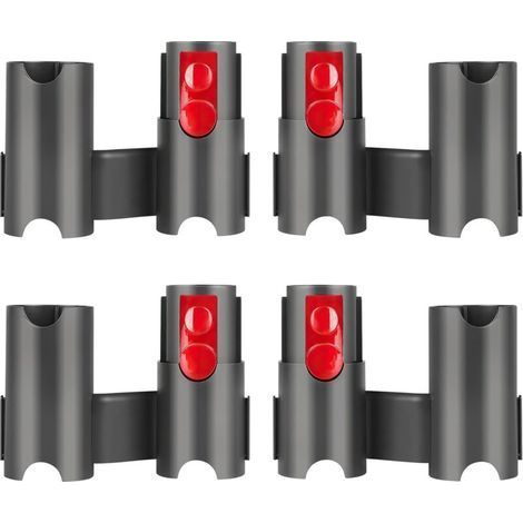 4 Pièces Support D'accessoires pour Dyson Aspirateur, Robuste et Facile à Utiliser, Support de Rangement pour Dyson Aspirateur, Large Compatibilité, pour Dyson V7 V8 V10 V11 V15 (Noir + Rouge) (1/5)