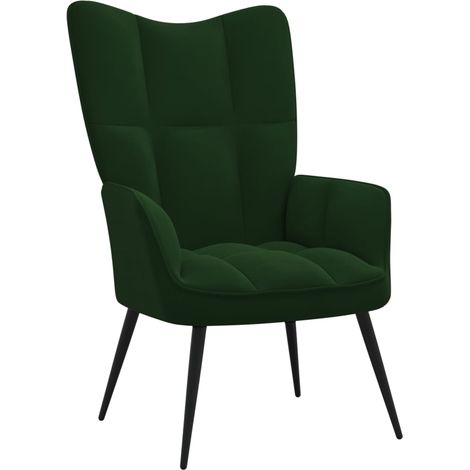 Fauteuil bergère Vert foncé Velours (1/5)