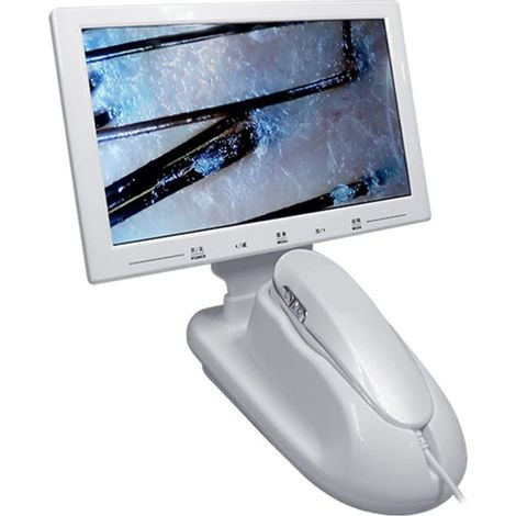 11 pouces UV analyseur de peau machine détecteur de cuir chevelu professionnel follicules pileux huile testeur d'humidité peau du visage analyseur de cheveux machine ( Color : 200X Lens , Size : 0 ) (1/5)