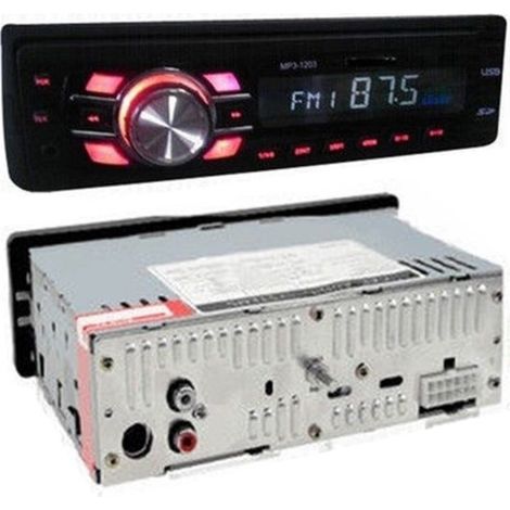 Autoradio Fm Autoradio Lecteur Mp3 Usb Carte Sd Aux Façade Extractible 1203 (1/3)