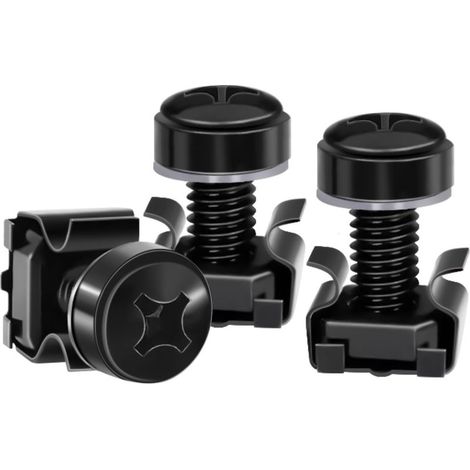 50er-Packung M6 x 16 mm Rackschrauben und Käfigmuttern für Serverschränke, Serverregale, Router, Audio-Serverkonsolen (1/5)