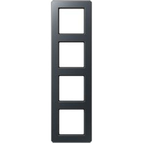 Jung Cadre 4 fois, A FLOW, thermoplastique laqué, anthracite mat, montage vertical et horizontal AF 584 BF ANM
