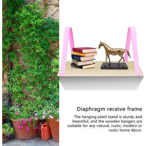 Étagère murale style nordique pour pots de fleurs et livres, support pour plantes suspendues (rose S) (1/5)