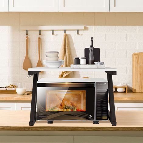 Support de Four à Micro-Ondes Support de Rangement pour Comptoir en Bois (1/5)