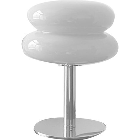 Lampe de table en forme de tarte aux œufs, décoration chambre à coucher, lumière douce, économique, lampe de bureau USB pour dortoir fille, jolie lampe en verre blanc (1/5)