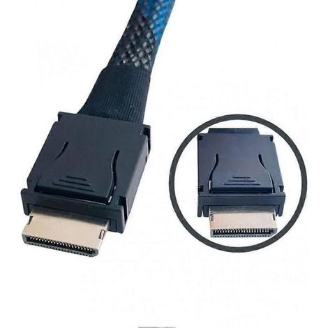 Câble d'extension Oculink 4i PCIe 4.0 x4 SFF-8611 vers SFF-8611, 0,5 m, pour carte graphique externe (vers l'arrière). (1/5)