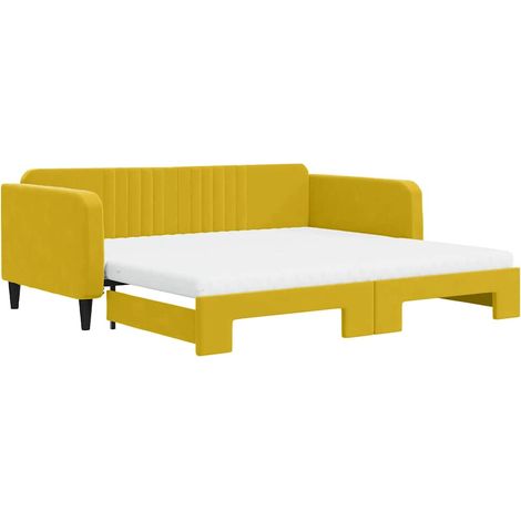 Maison Exclusive - Divano Letto Estraibile con Materassi Giallo 100x200 cm Velluto