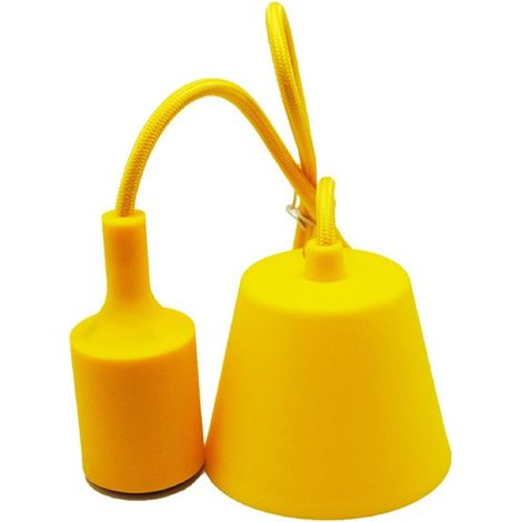 Portalámparas, cable y florón de silicona (12 colores) Amarillo