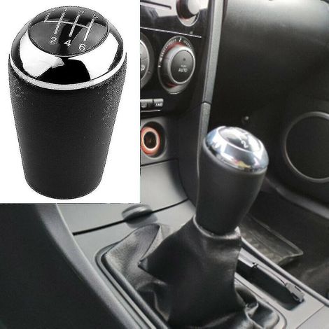 Pommeau de levier de vitesses en cuir à 6 rapports compatible avec les Mazda 3 Bk Bl Cw 6 5 3 Series (1/3)