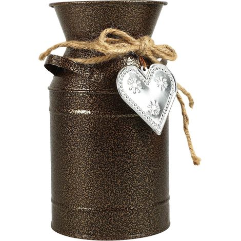 rustique en métal de style vintage en fer petit vase en (1/5)