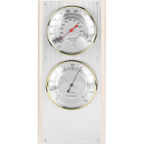 Thermomètre-hygromètre en bois pour sauna, outil 2 en 1 de mesure de la température et de l'humidité, accessoires pour sauna (1/5)