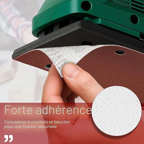Papier Ponceuse Rectangulaire, 93 X 185 mm Feuilles Abrasives Grains 40/60/80/120/180/240/320/400,Abrasives Papier pour Ponceuse Vibrante Polir et Enlever La Rouille (1/3)